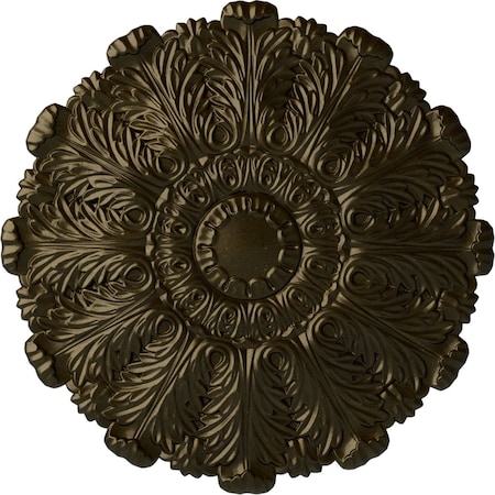 Ekena Millwork Durham Ceiling Medallion (Fits Canopies up to 4 1/4"), Hand-Painted Green Gold, 31"OD x 1 1/2"P CM31DUGGS